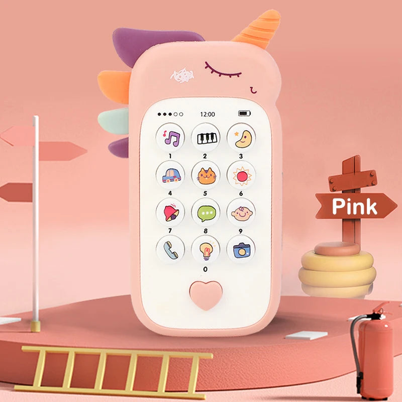 Baby Music Phone Toy with Teether Early Education Infant Telephone