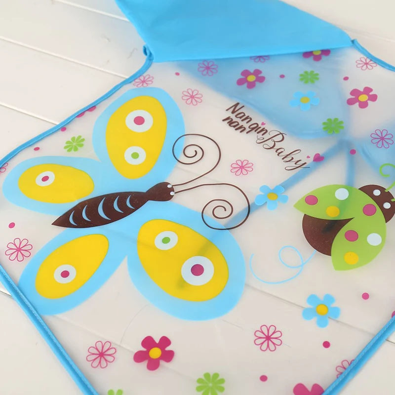 0-3 Years Baby EVA Waterproof Long Sleeve Feeding Bib Cartoon Pattern