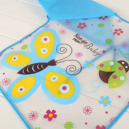 0-3 Years Baby EVA Waterproof Long Sleeve Feeding Bib Cartoon Pattern