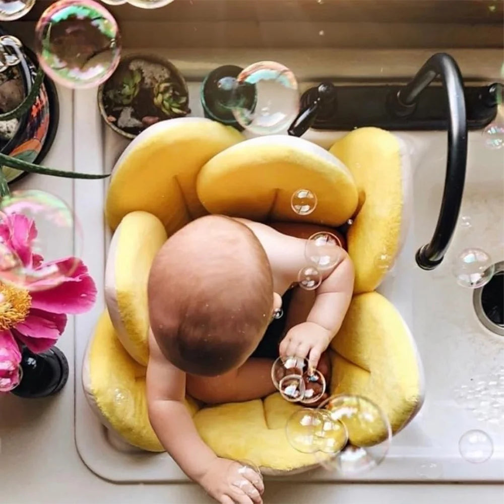 Baby Bath Pad Soft Flower Petals for Infant Sink and Bathtub