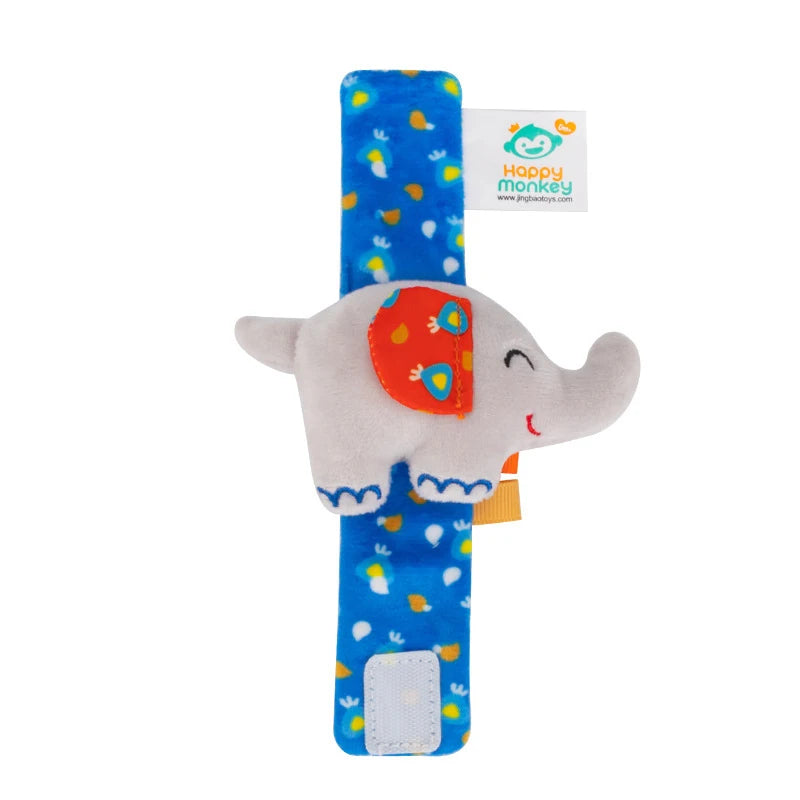 Plush Animal Baby Rattle Soft Sensory Wrist Toy for Newborns 0–12M