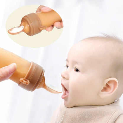 Baby Silicone Feeding Bottle Spoon Squeeze Feeder for Rice Cereal Fruit