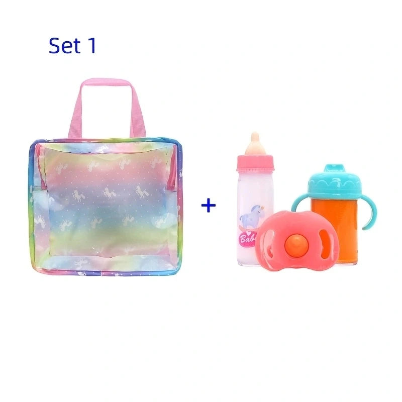 Baby Doll Feeding Bottle Toy Set 2pcs with Pacifier