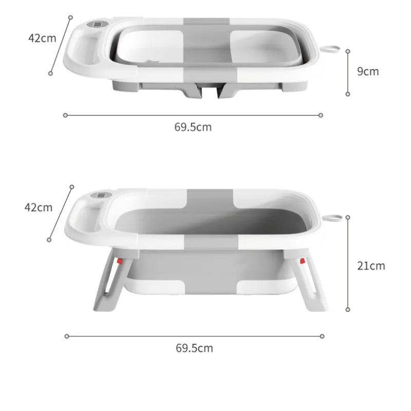 Baby Bathtub with Soft Cushion & Thermometer Newborn to Toddler 0-36 Months