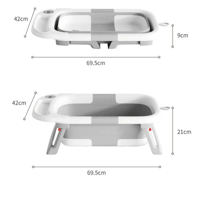 Baby Bathtub with Soft Cushion & Thermometer Newborn to Toddler 0-36 Months