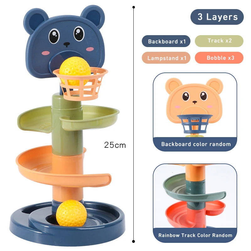 Montessori Baby Rolling Ball Track Toy 0-36M Early Education Sensory Game
