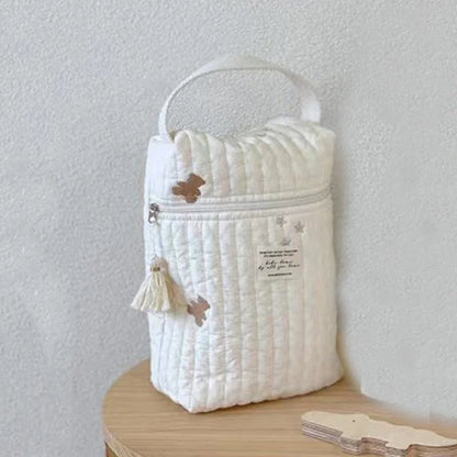 Portable Quilted Stroller Baby Diaper Caddy Organizer Bag