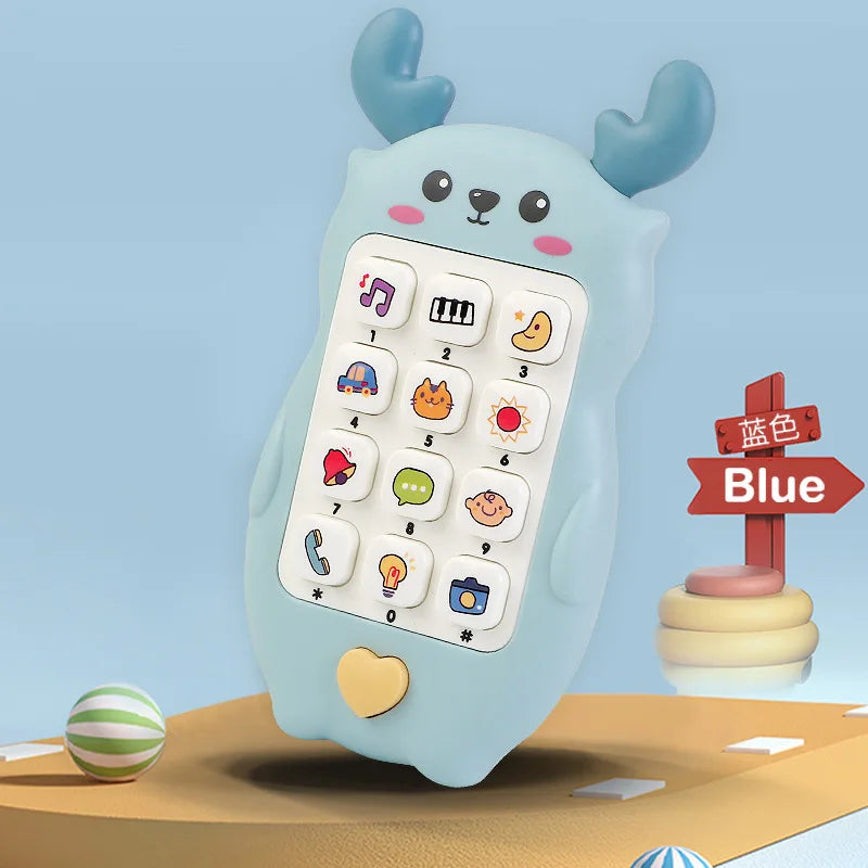 Baby Music Phone Toy with Teether Early Education Infant Telephone