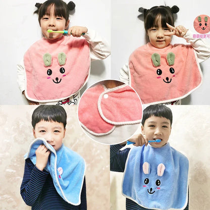 Cartoon Baby Bib Face & Saliva Towel Kids Brushing Towel 3–8 Years
