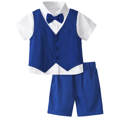 Baby Boy 3PCS Wedding Party Suit Set Cotton Toddler Outfit