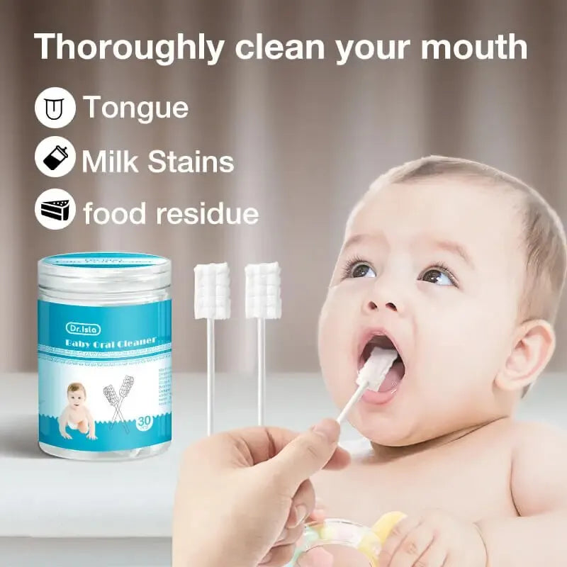 30/60 Pcs Baby Oral Cleaning Stick Disposable Newborn Oral Care Toothbrush
