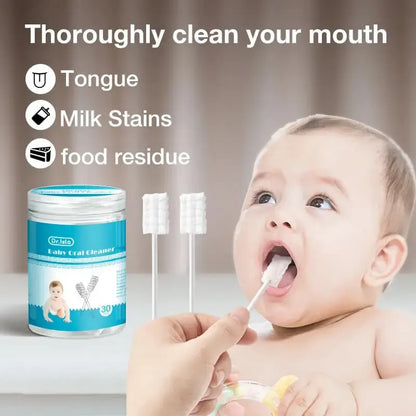30/60 Pcs Baby Oral Cleaning Stick Disposable Newborn Oral Care Toothbrush