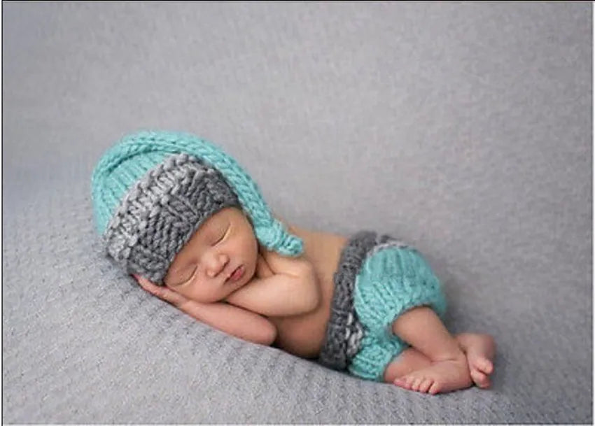 Newborn Photography Baby Mohair Knitted Overalls Wool Jumpsuit Boy Outfit