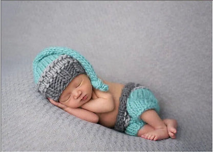 Newborn Photography Baby Mohair Knitted Overalls Wool Jumpsuit Boy Outfit