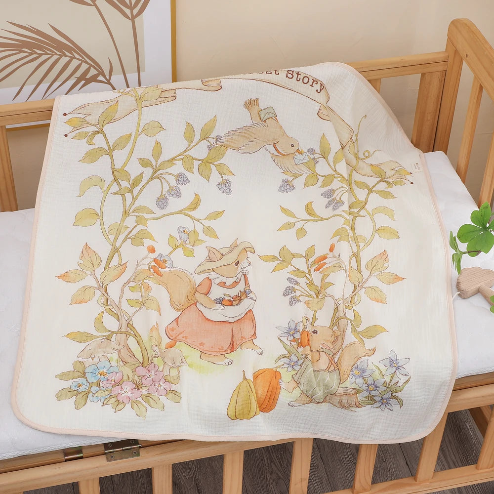 Newborn Baby Bath Towel Pure Cotton Gauze Soft Absorbent Blanket
