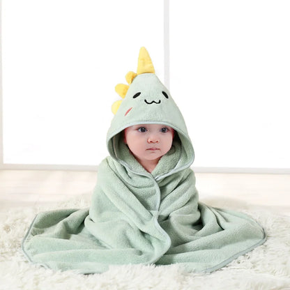 Toddler Bathrobe Hooded Infant Swaddle Coral Fleece Towel Blanket