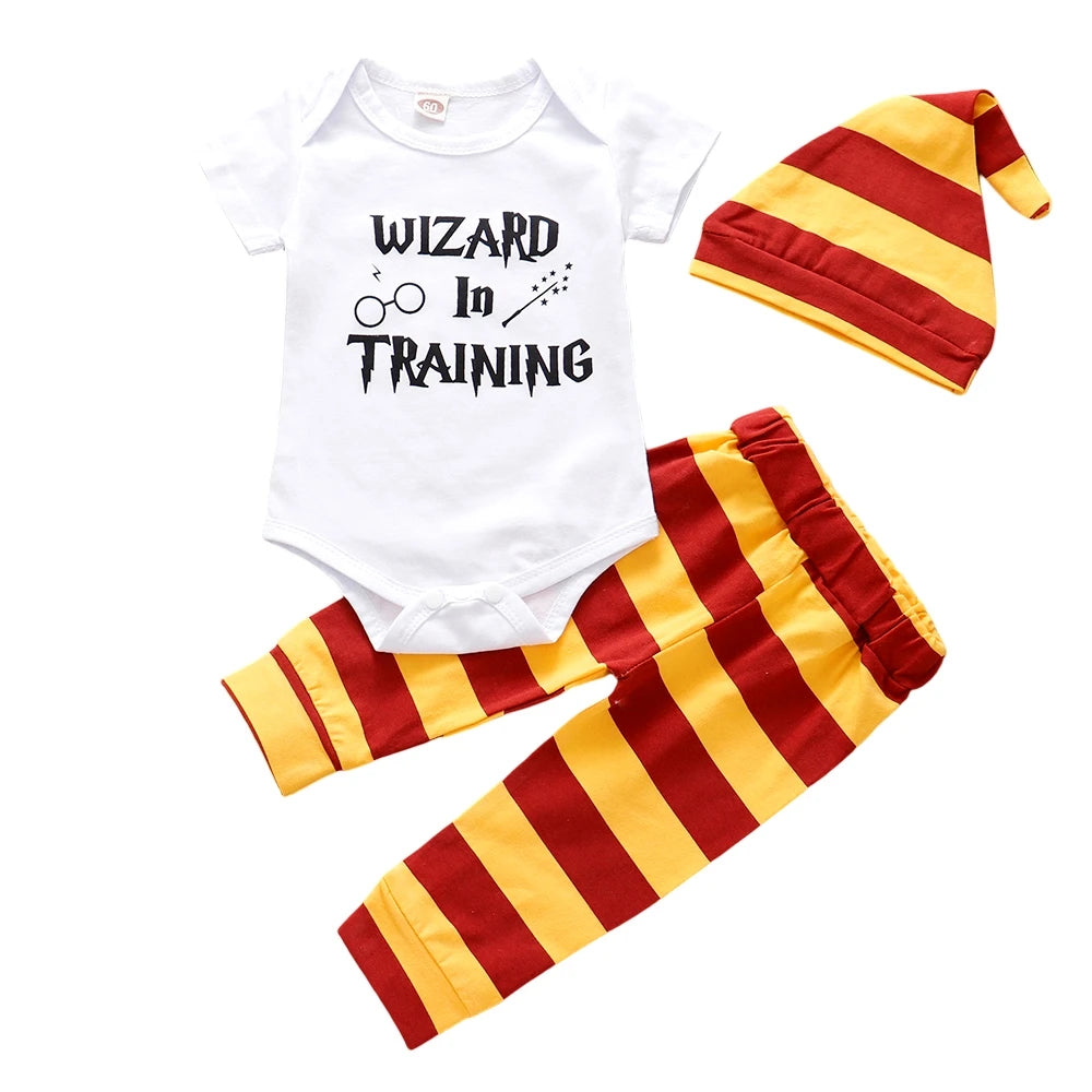 Baby Summer Set 3PCS Romper Pants Hat 0-2Y