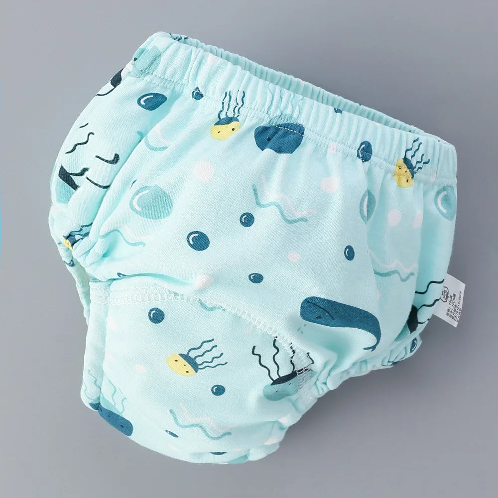 Baby Training Pants 6 Layer Cotton Reusable Breathable Cloth Diapers