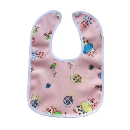 Double Layer Baby Cartoon Waterproof Bib Soft Crystal Velvet Saliva Towel