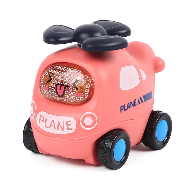 Baby Friction Car Toy 6-12 Months Soft Rubber Push & Go Roll Vehicle Rattle Gift