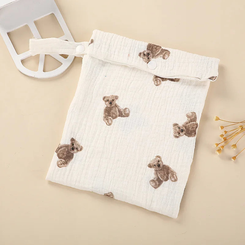 Printed Cotton Diaper Bag Multi-Functional Mommy Handbag