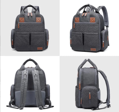 Large Capacity Waterproof Diaper Backpack Multi-Functional Mom Bag