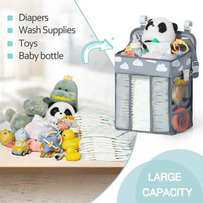 Baby Crib Hanging Diaper Organizer for Newborns and Infants