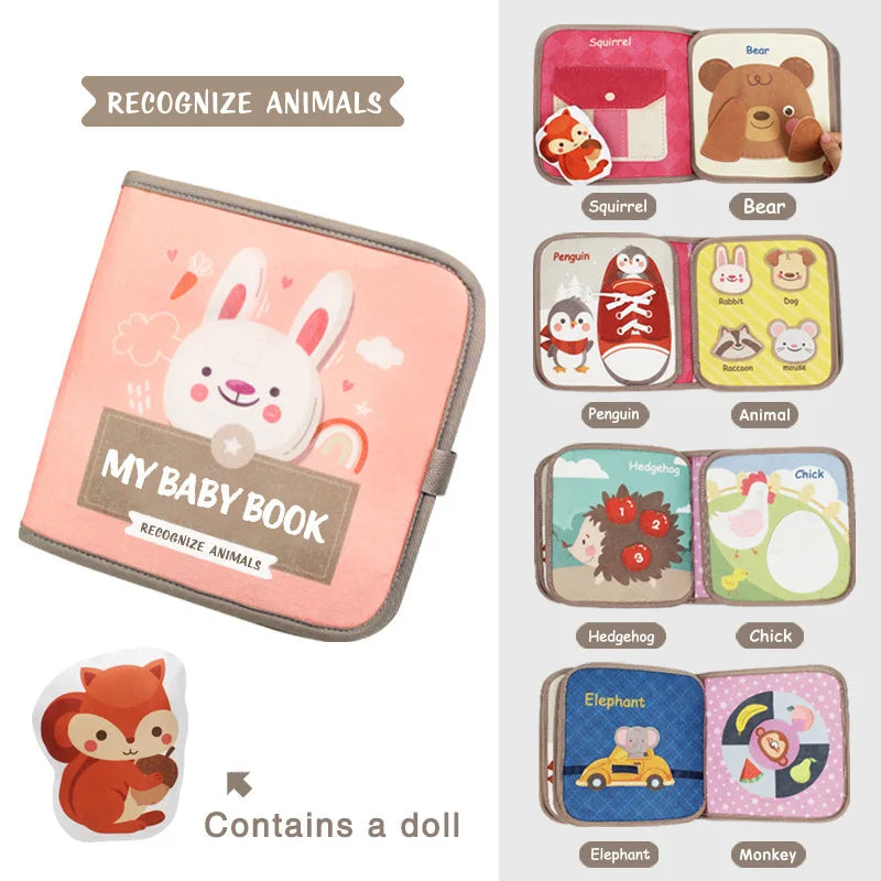 Montessori Busy Book Baby Early Education Puzzle Sensory Fabric Toy