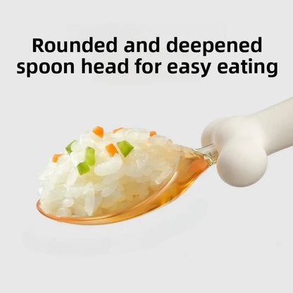 Baby Training Spoon & Fork Set Flexible Self-Feeding Utensils