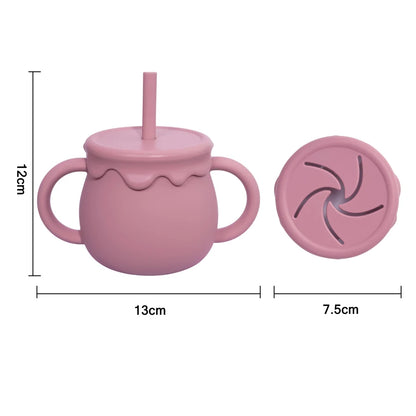 Baby Feeding Sippy Cup Portable Drinkware Snack & Solid Food Container