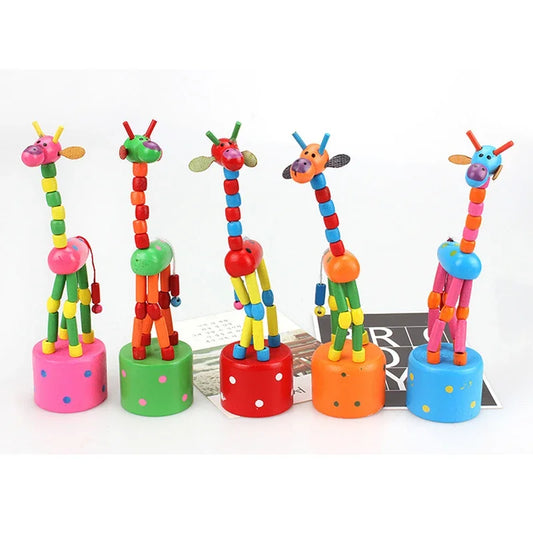 Montessori Wooden Educational Toys Early Learning Baby Finger Exercise Giraffe Gift