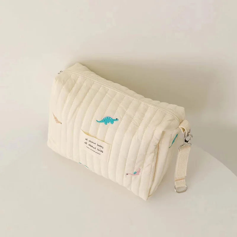 New Mommy Diaper Bag Cute Embroidery Zipper Travel Stroller Bag