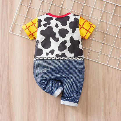 0-24M Baby One-Piece Cartoon Short Sleeve Summer Outfit