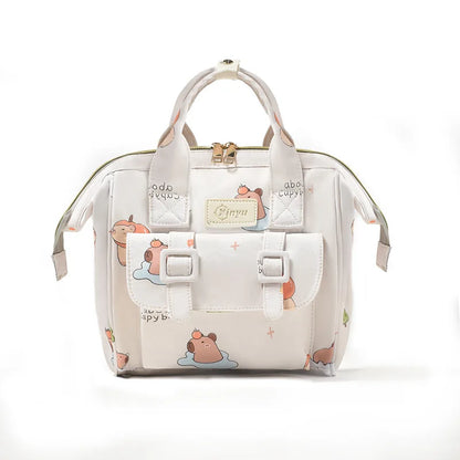 Cartoon Capybara Mommy Diaper Bag Lightweight Portable Baby Care Backpack