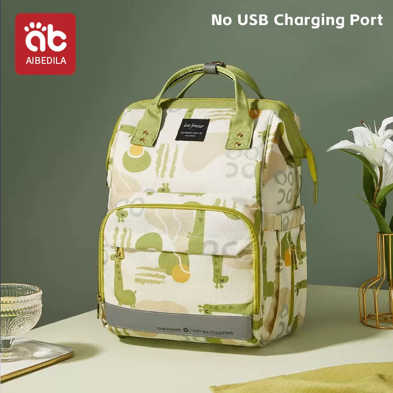 AIBEDILA Waterproof Baby Diaper Bag Backpack Large Capacity Mommy Travel Bag