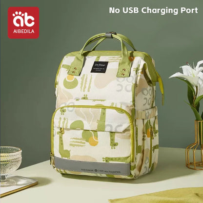 AIBEDILA Waterproof Baby Diaper Bag Backpack Large Capacity Mommy Travel Bag
