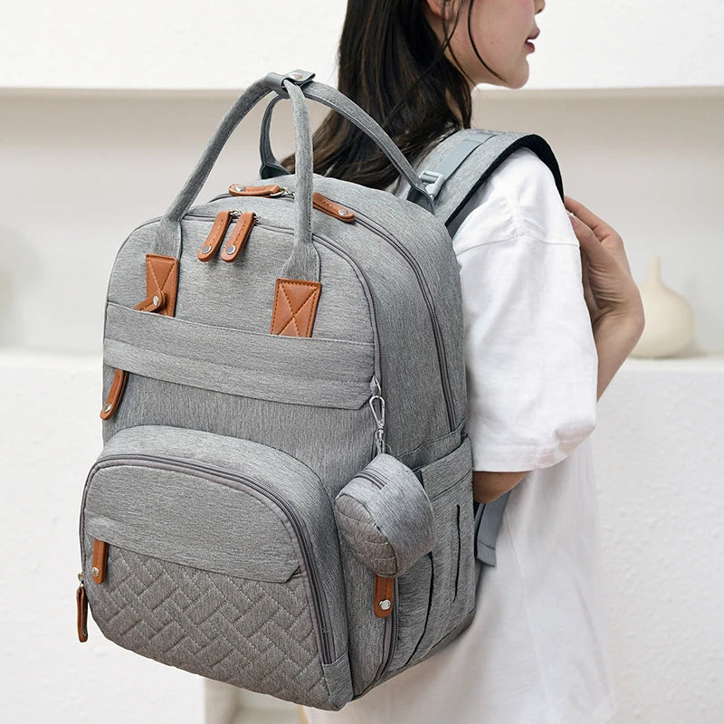 Multifunction Waterproof Diaper Backpack with Changing Station & Stroller Straps