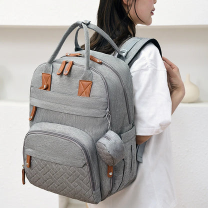 Multifunction Waterproof Diaper Backpack with Changing Station & Stroller Straps