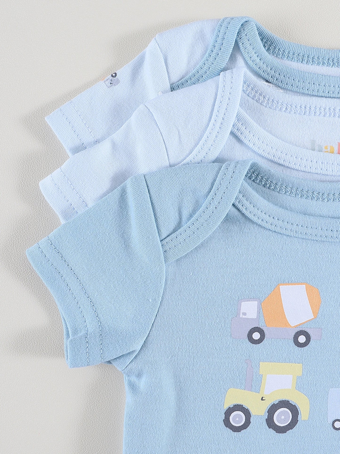 Baby Boy 3PCS Summer Short-Sleeve Cotton Onesies Newborn 0-9 Months