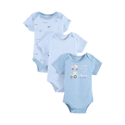 Baby Boy 3PCS Summer Short-Sleeve Cotton Onesies Newborn 0-9 Months