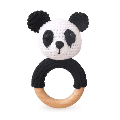 Baby Crochet Animal Rattle Cartoon Teether Montessori Toy 0-12 Months