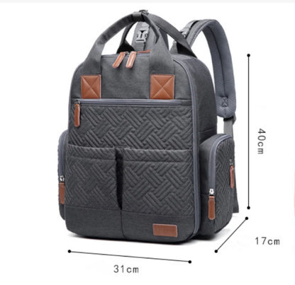 Large Capacity Waterproof Diaper Backpack Multi-Functional Mom Bag
