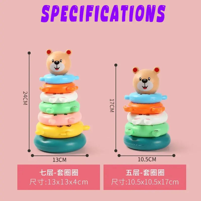 Baby Stacking Cups Toy Montessori Pyramid Tower 0–12M