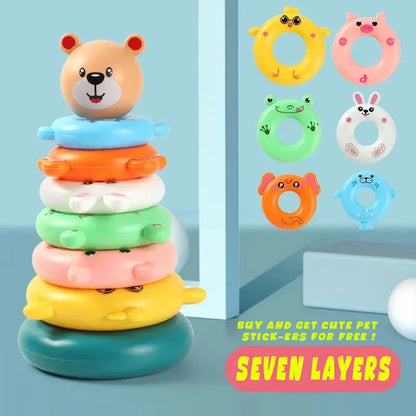 Baby Stacking Cups Toy Montessori Pyramid Tower 0–12M