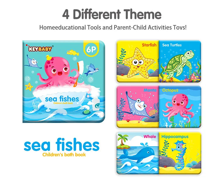 Soft Baby EVA Cartoon Bath Book Montessori Waterproof Early Educational Toy