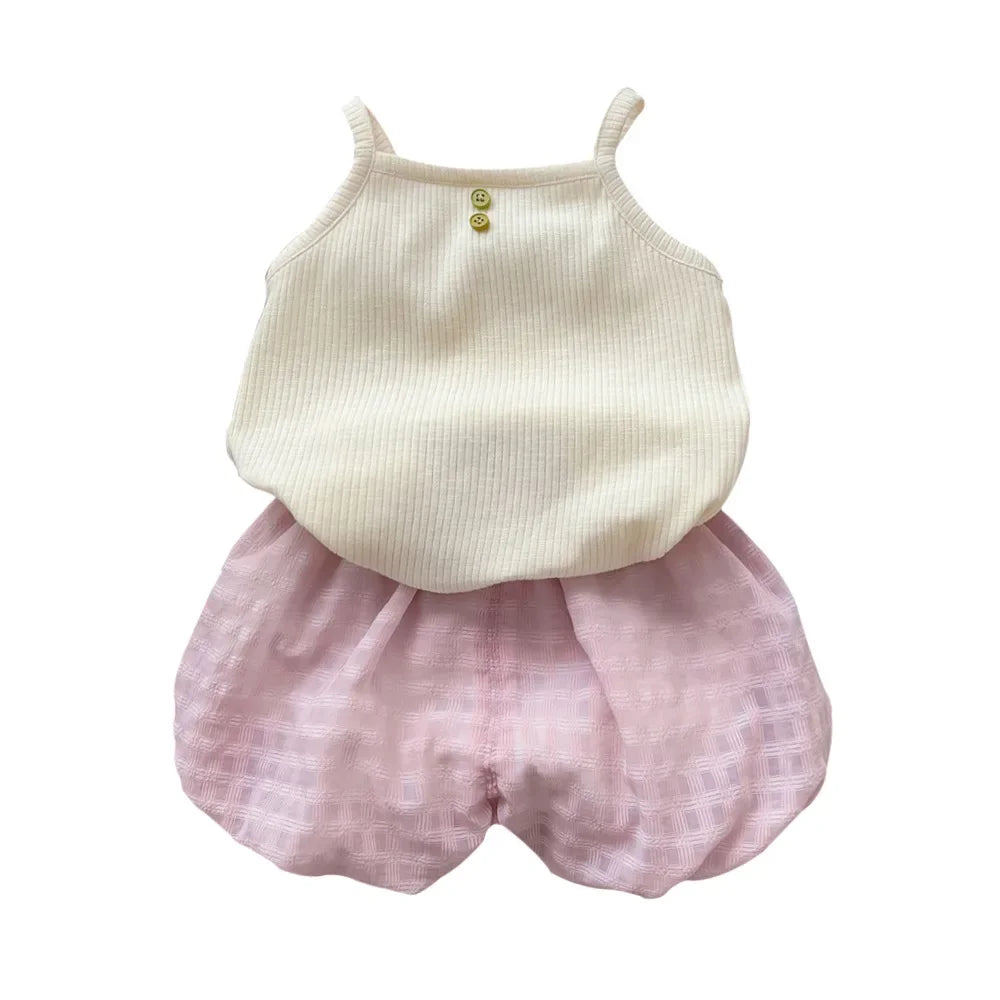 Baby Girl Summer Bow Two-Piece Set Lightweight Outerwear