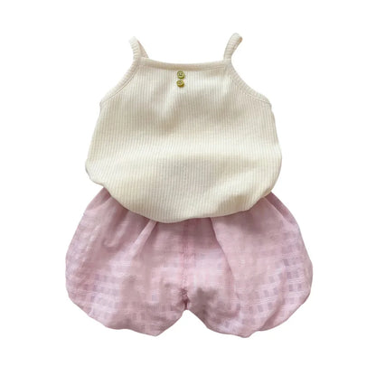 Baby Girl Summer Bow Two-Piece Set Lightweight Outerwear