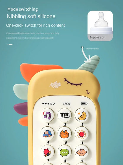 Baby Music Phone Toy with Teether Early Education Infant Telephone