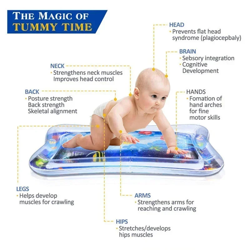 Baby Tummy Time Water Play Mat Inflatable Activity Pad