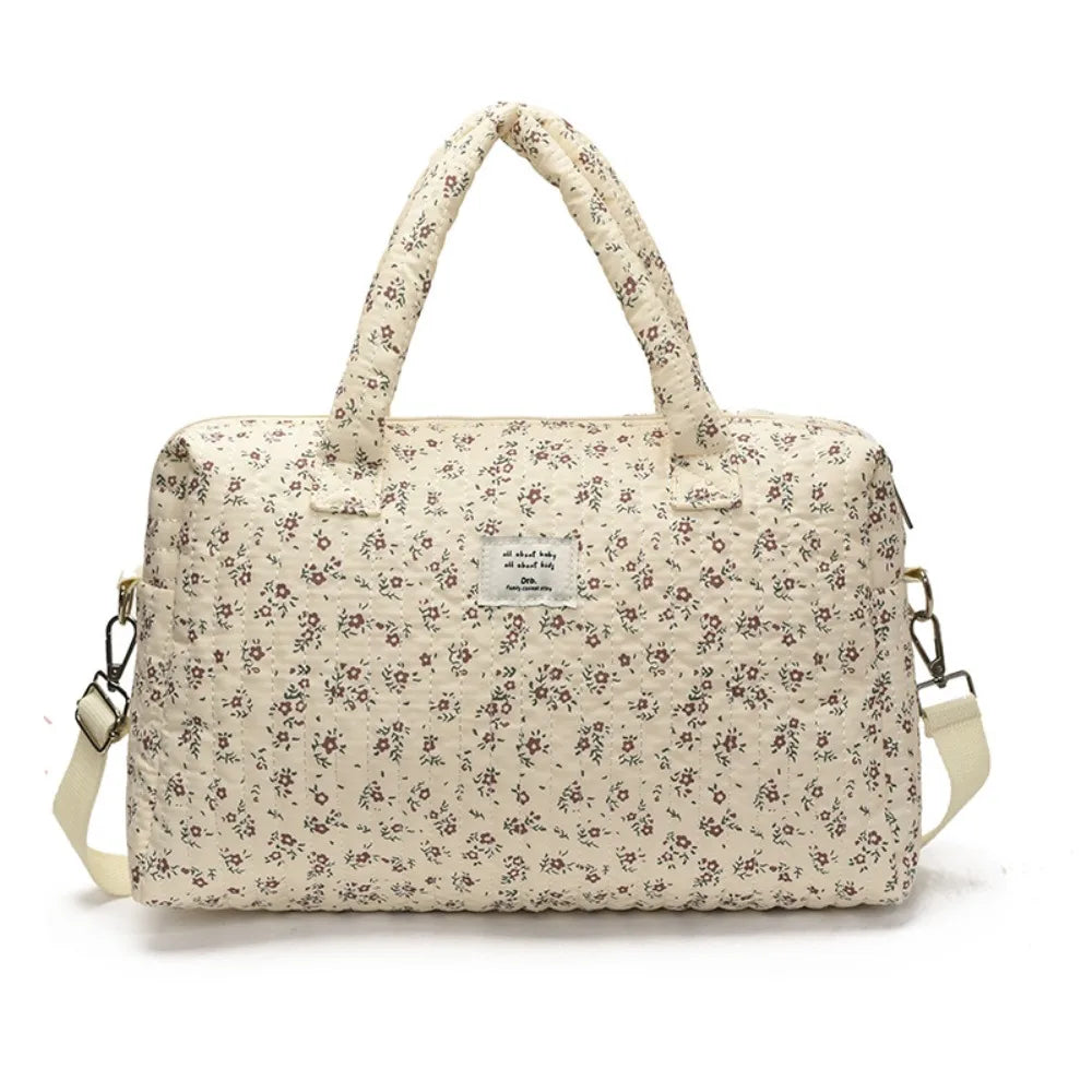 Large Capacity Floral Print Mommy Diaper Bag
